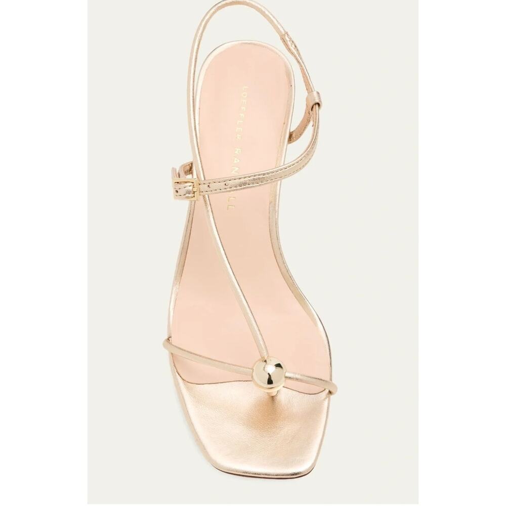 Loeffler Randall Triana Heels 7.5 NWOT Gold Champagne Sandal Tuckernuck Luxury - Picture 7 of 9